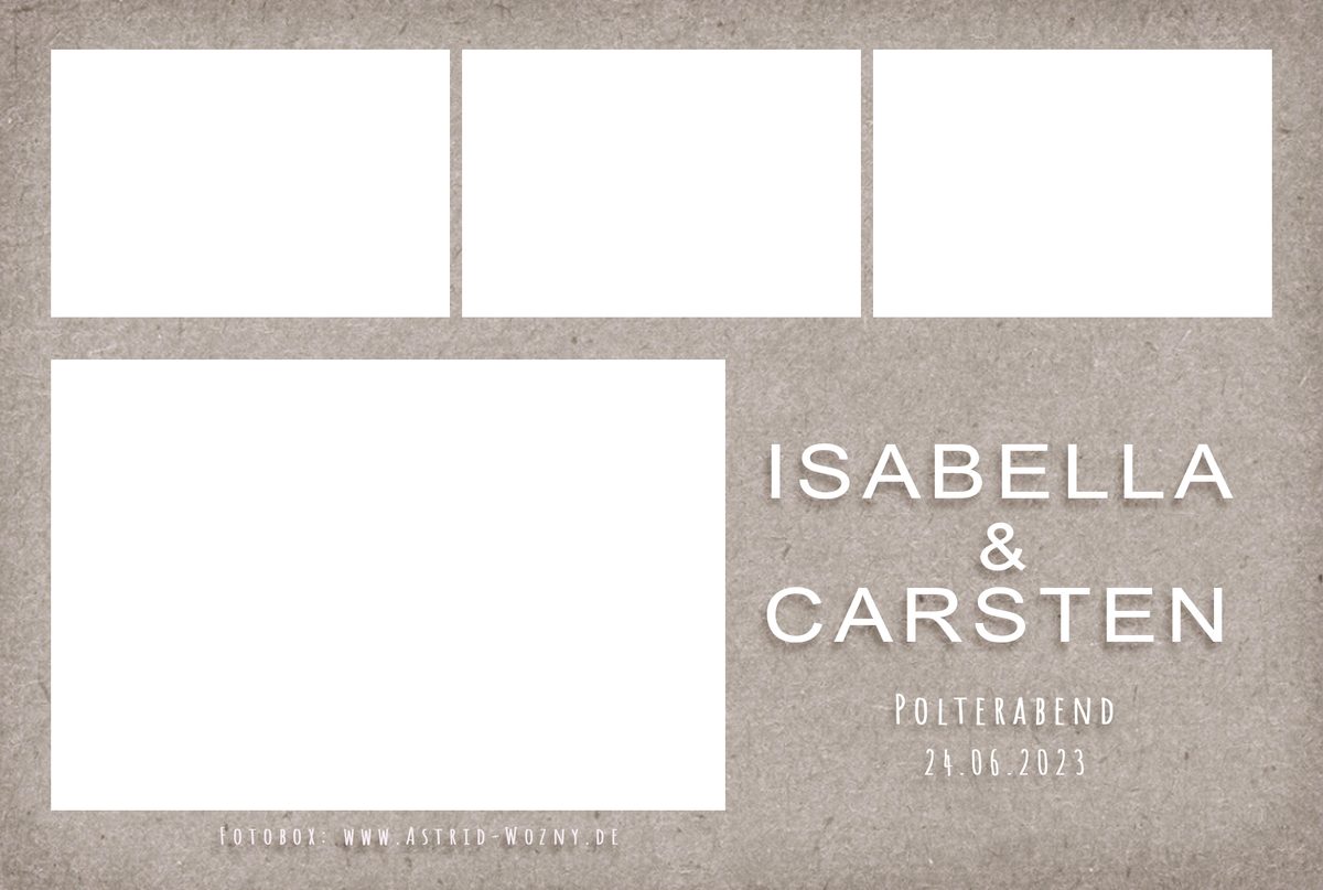 Hochzeits-Drucklayout der Fotobox mit persönlichem Design