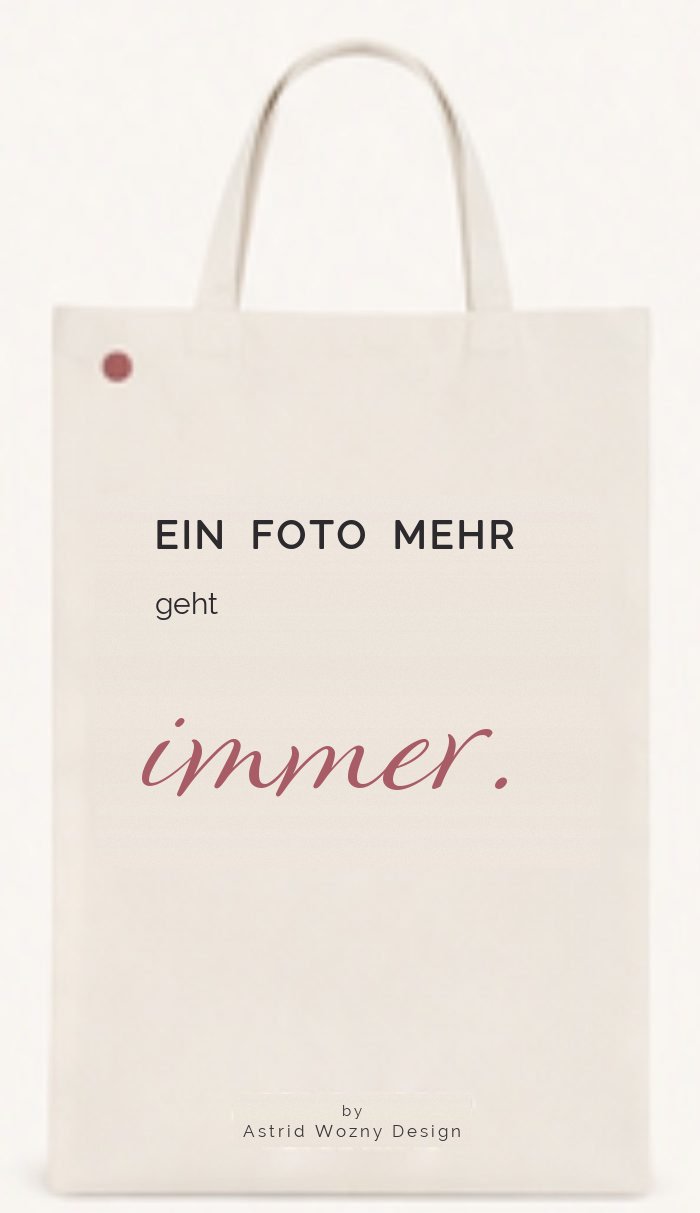 Baumwolltasche mit Text-Motiv: Ein Foto mehr geht immer
