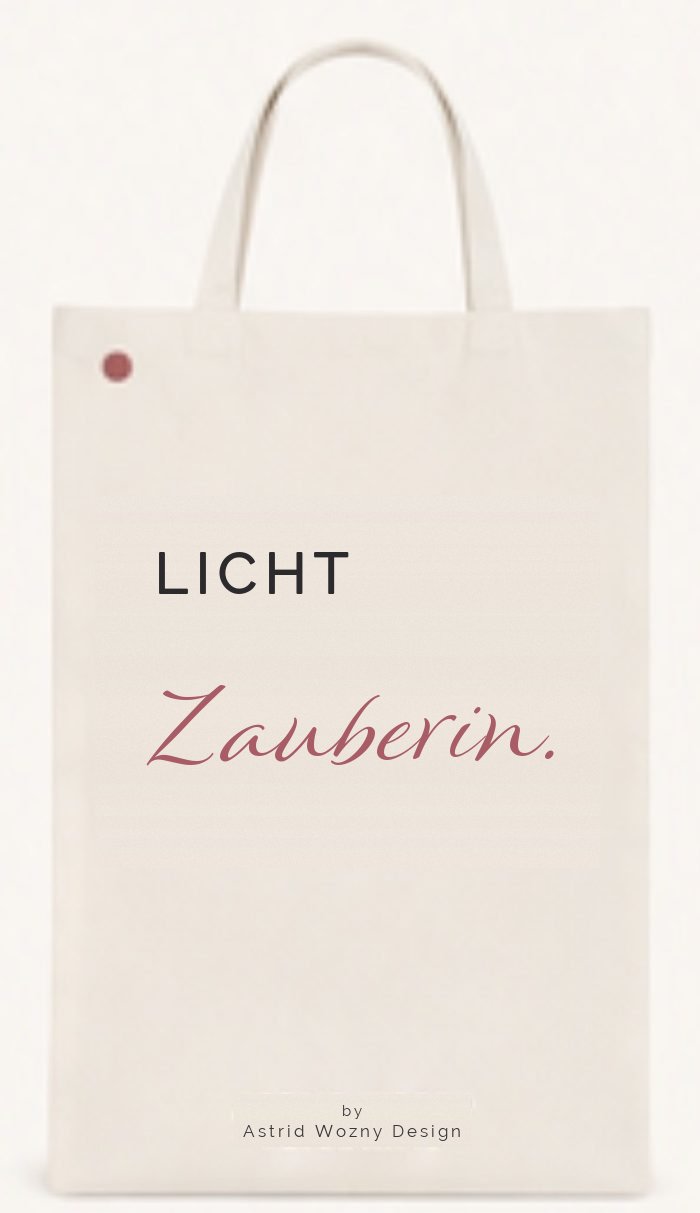 Baumwolltasche mit Schriftzug: Licht Zauberin