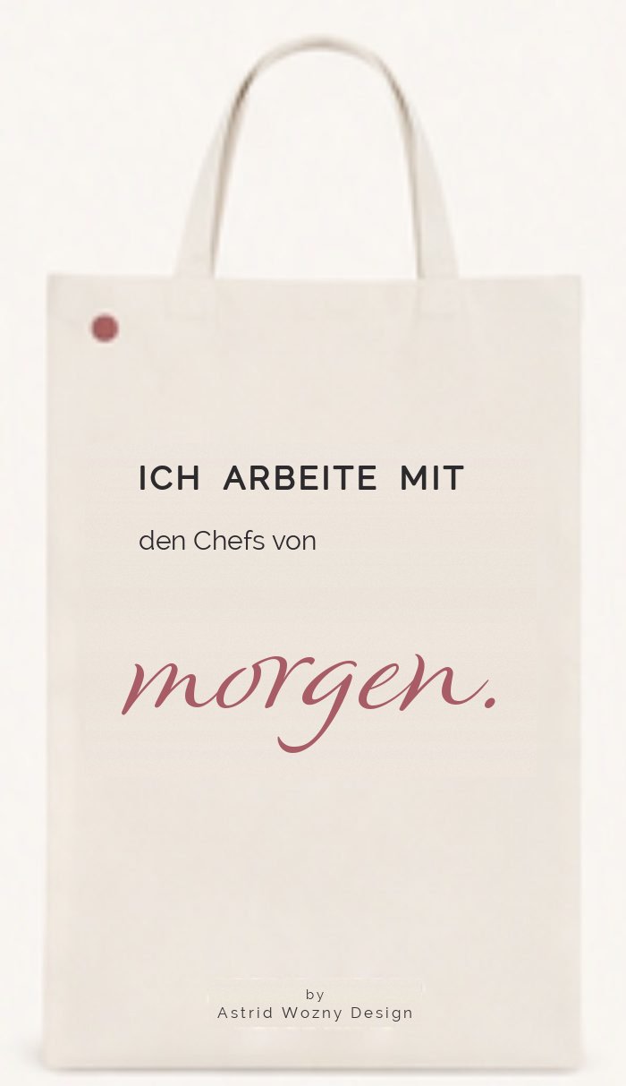 Baumwolltasche mit Text-Motiv: Ich arbeite mit den Chefs von morgen