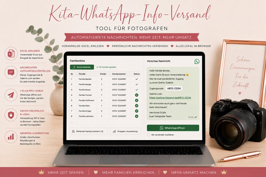 Kita-WhatsApp-Info-Versand auf einem Laptop