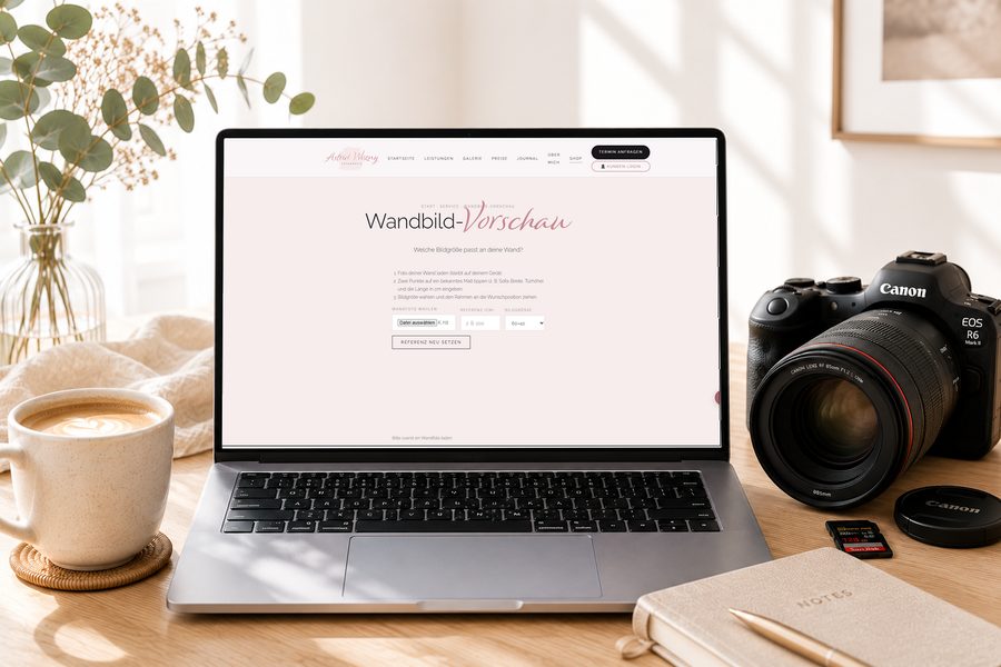 Wandbild-Vorschau von Astrid Wozny Fotografie auf einem Laptop